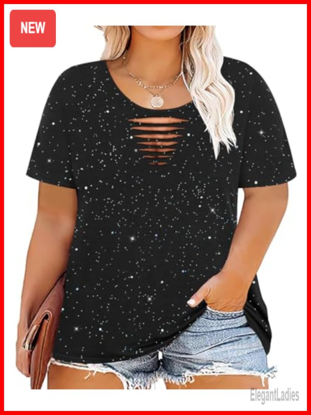 Plus Size Short Sleeve V-Neck Tunic Top Loose Fit Summer Casual Tee